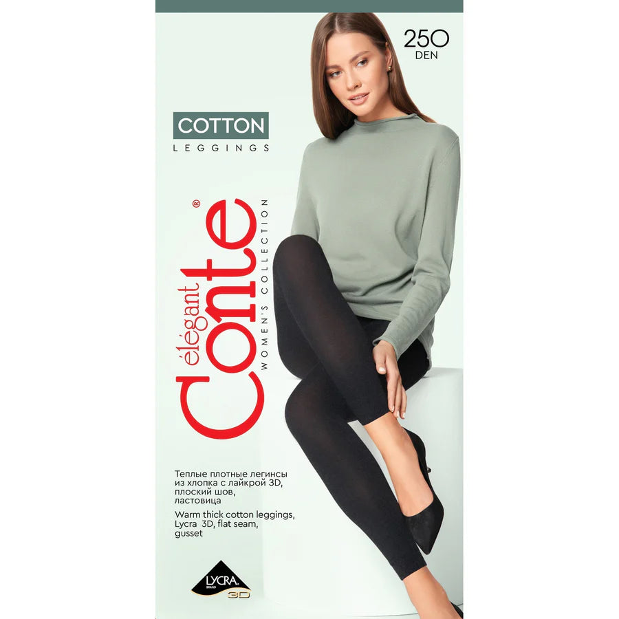 Conte Cotton 250 Den - Warm Opaque Women's Leggings (7С-39СП)