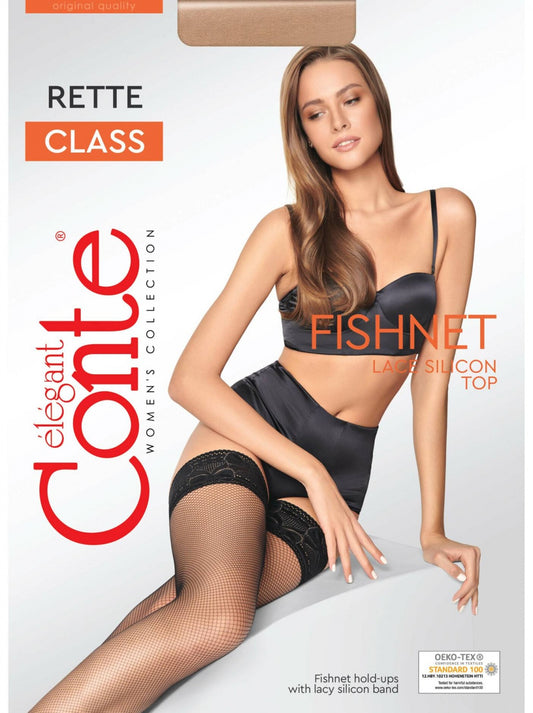 Conte Class Rette Micro - Elegant Fishnet Stockings for Women (8С-95СП)