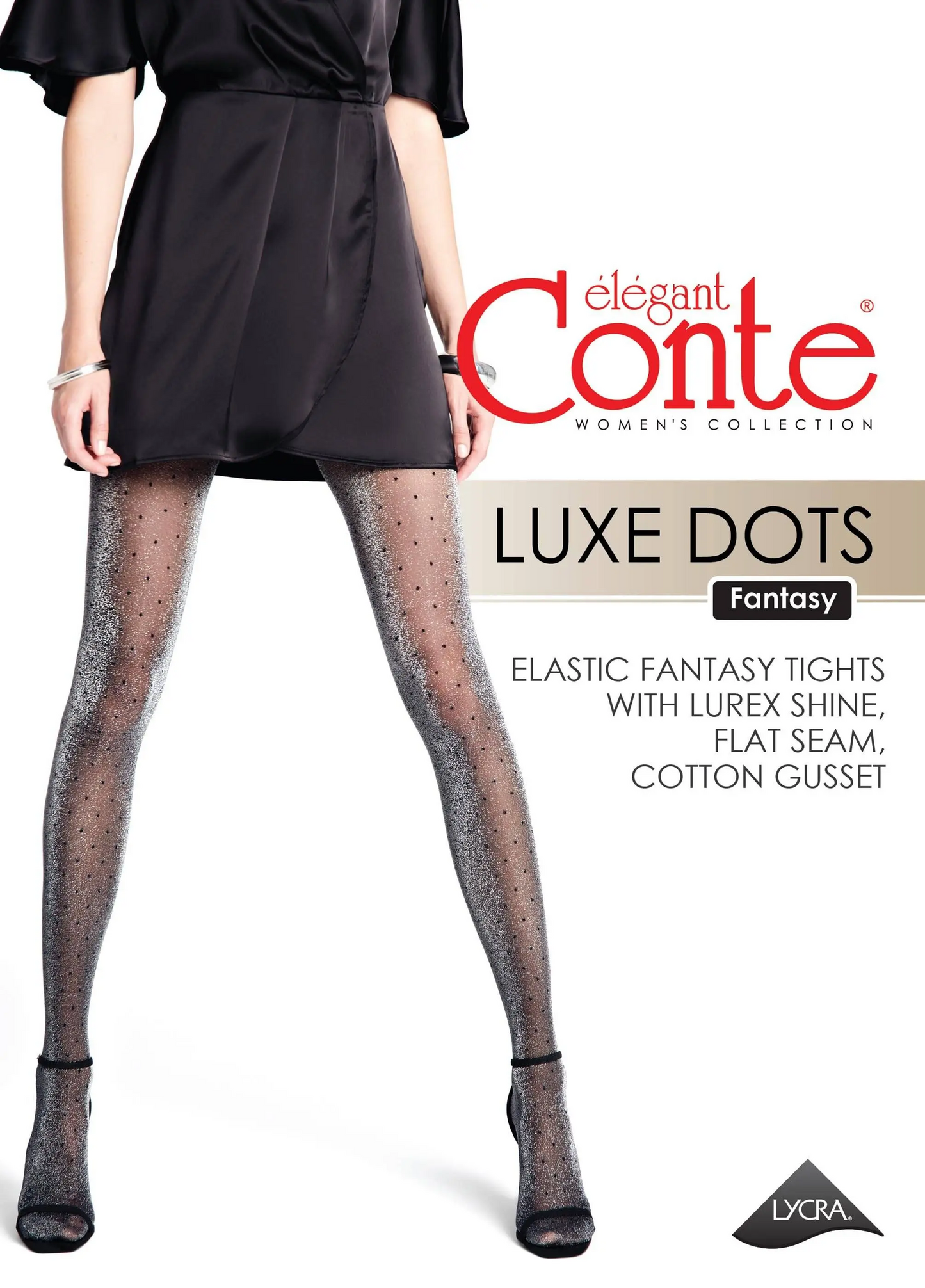 Conte Luxe Dots 30 Den - Fantasy Women's Tights with a Shiny Lurex & Polka Dots (22С-138СП)