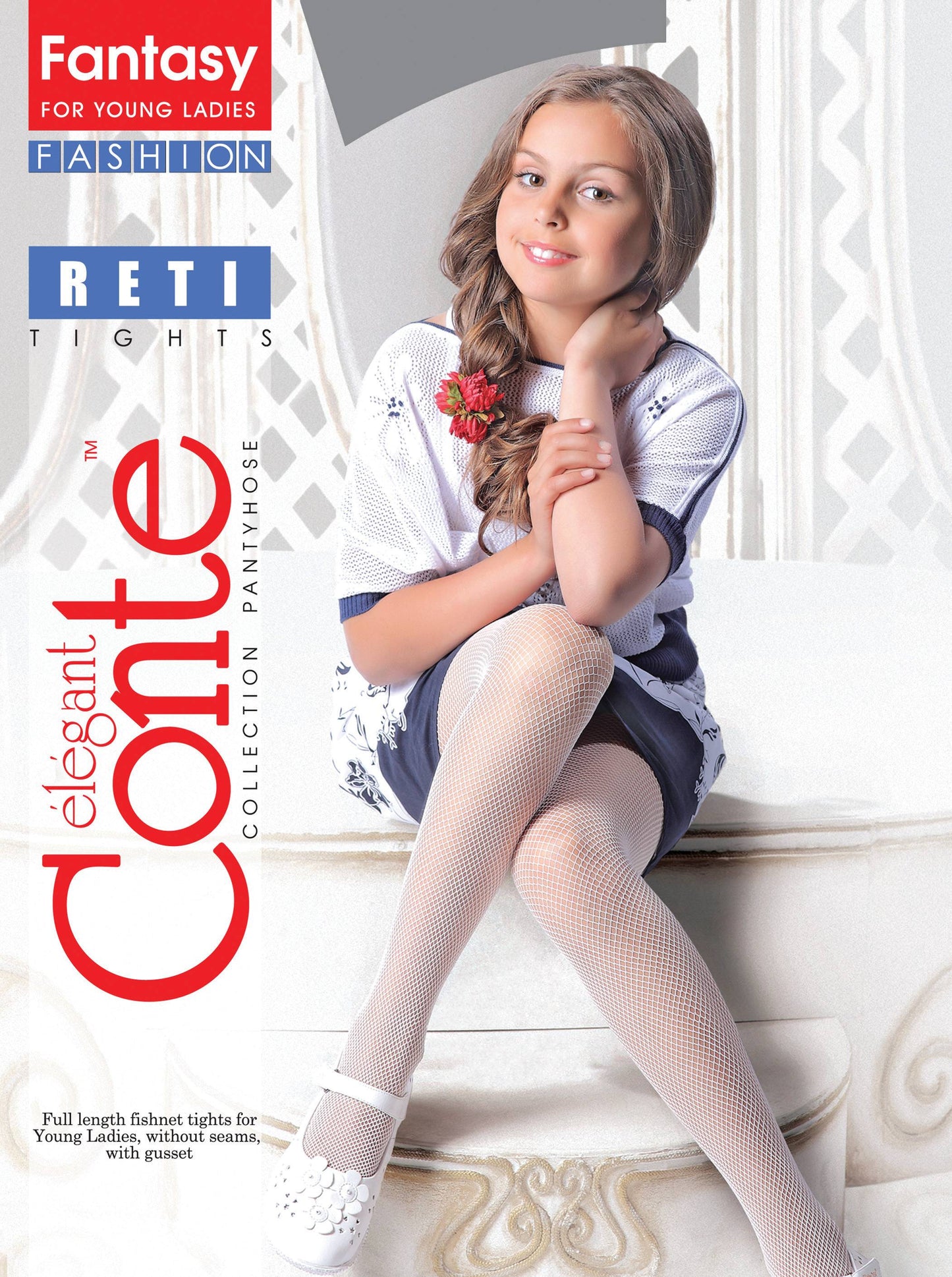 Conte Reti - Fishnet Fantasy Tights for Girls/Teens - 14yr. 16yr. (13С-46СП)