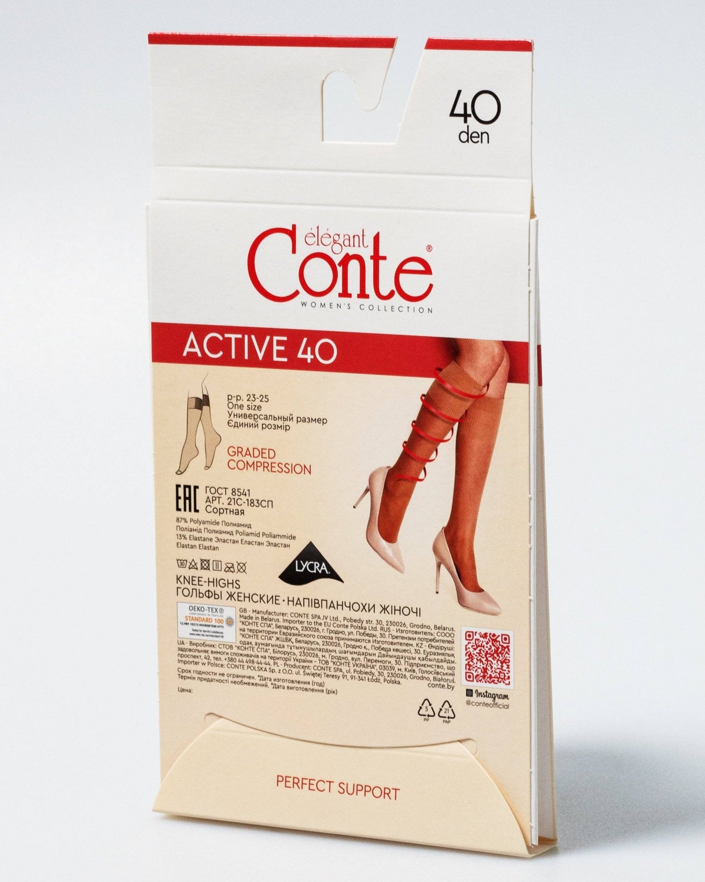 Conte Active 40 Den - Semi-Matte Compression Knee-Highs for Women (21С-183СП)