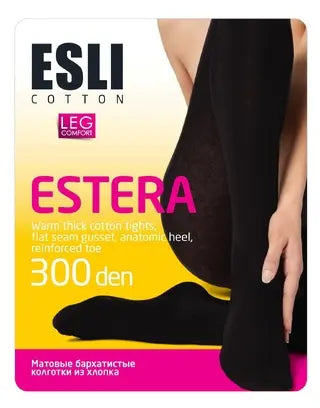 Conte/Esli Estera 300 Den - Cotton Warm Opaque Women's Tights (14С-65СПЕ)