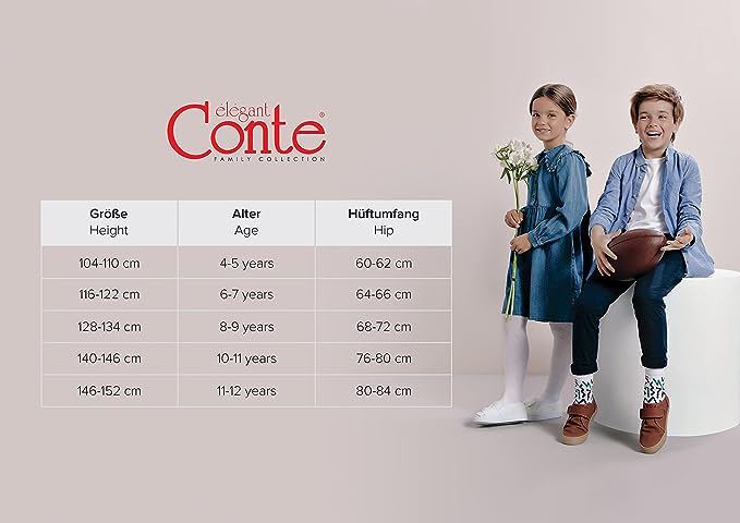 Conte Shiny 60 Den - Dense Fantasy Tights for Girls with lurex and a fancy pattern - 4yr. 6yr. 8yr. 10yr. 12yr. (21С-109СП)