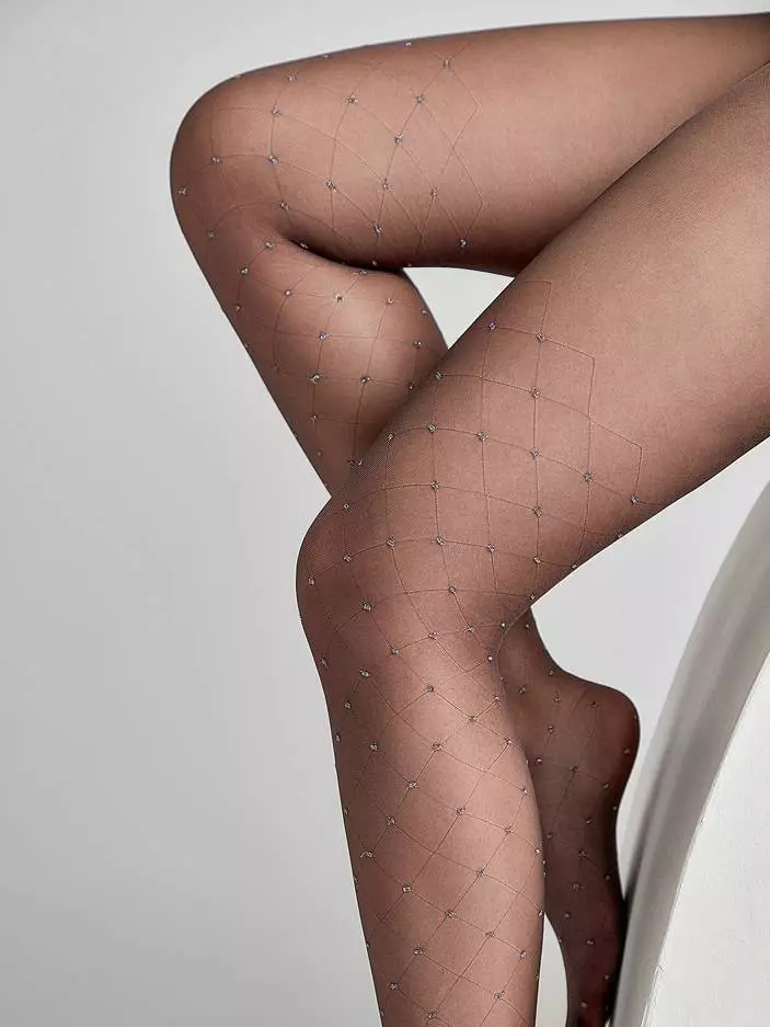 Conte Lusso 20 Den - Fantasy Thin Women's Tights with diamond pattern and lurex polka dots (20С-92СП)