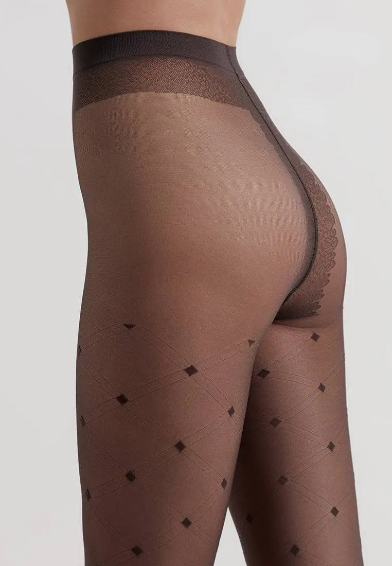 Conte Shape 20 Den - Fantasy Thin Women's Tights with a geometric pattern "diamonds" (20С-88СП)