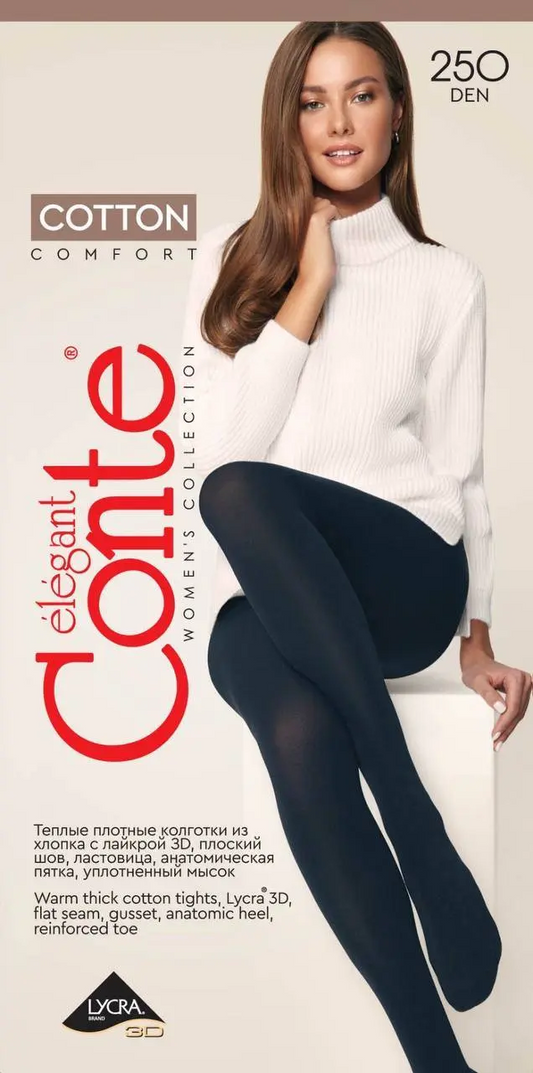 Conte Cotton 250 Den - Warm Opaque Women's Tights (6С-16СП)