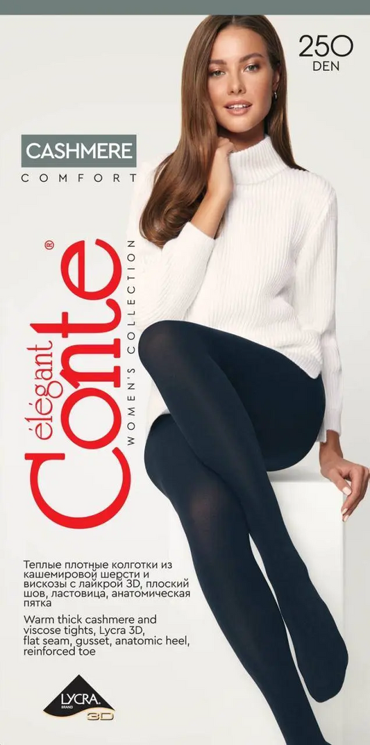 Conte Cashmere 250 Den - Warm Thin Soft Women's Tights with 7% cashmere (14С-122СП)