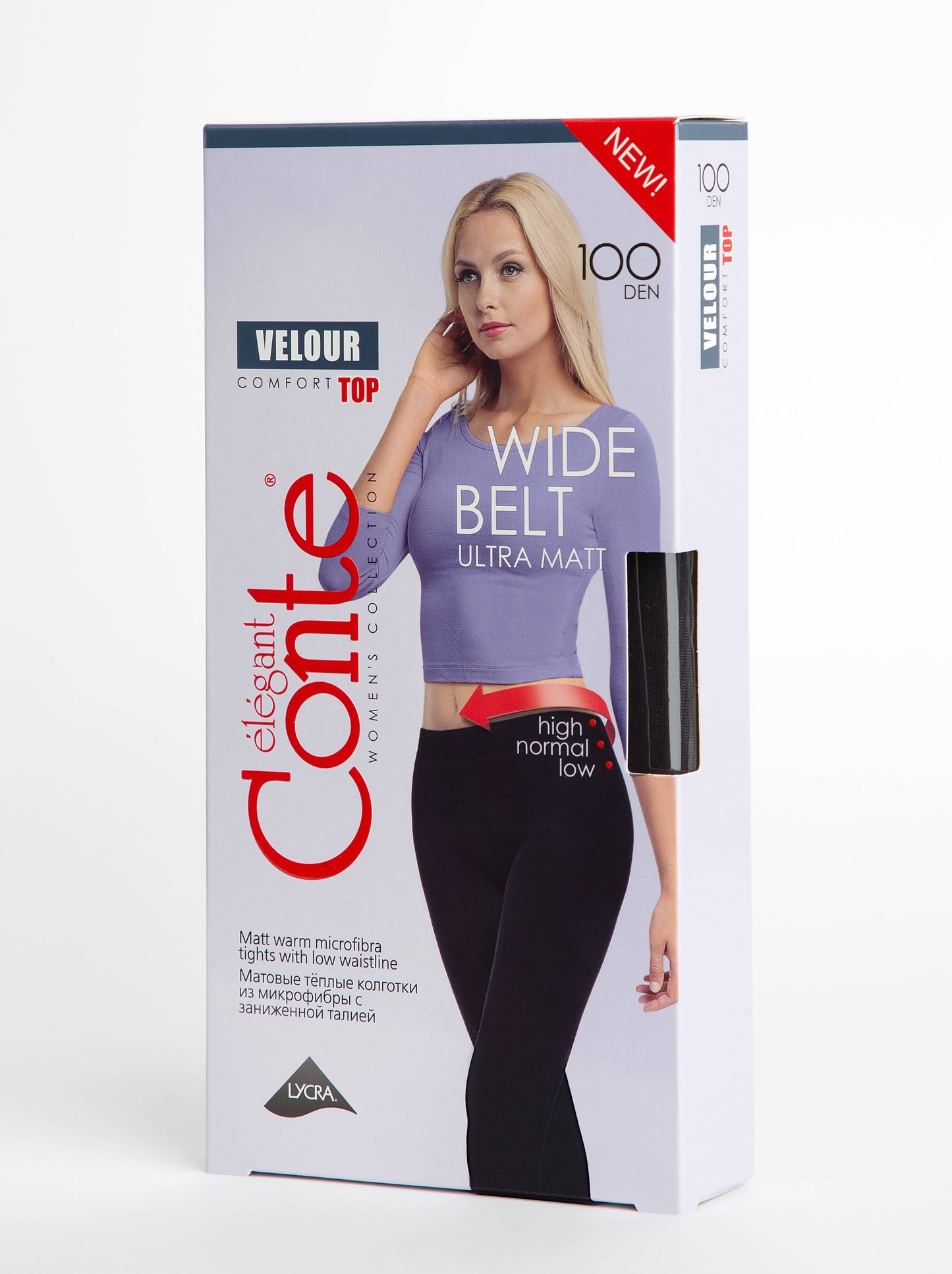 Conte Velour Top 100 Den - Microfibra Opaque Low Waist Women's Tights (19С-125СП)