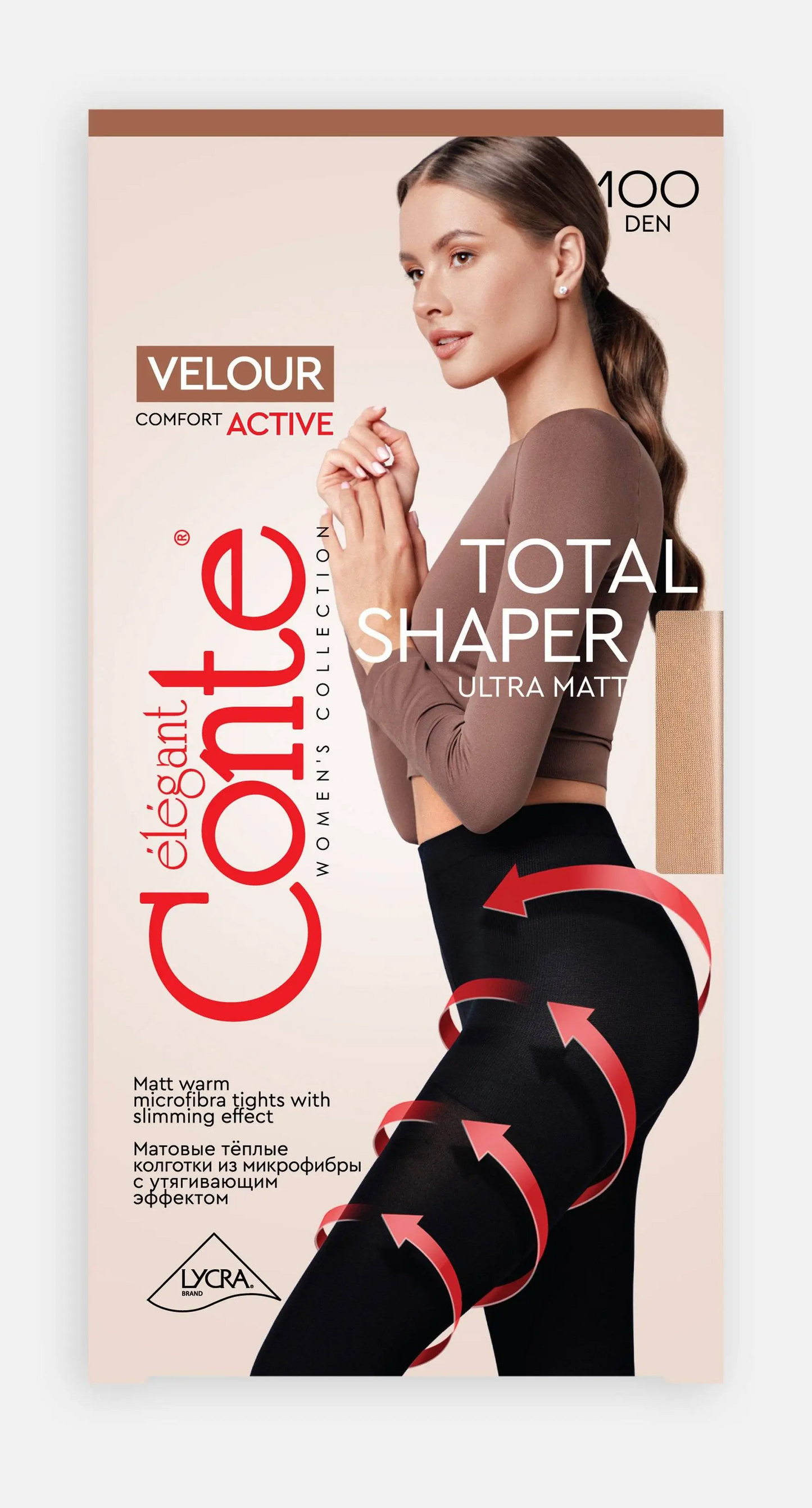 Conte Velour Active 100 Den - Microfibra Opaque Shaper Women's Tights (19С-123СП)