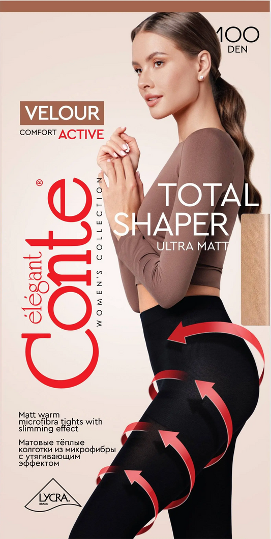 Conte Velour Active 100 Den - Microfibra Opaque Shaper Women's Tights (19С-123СП)