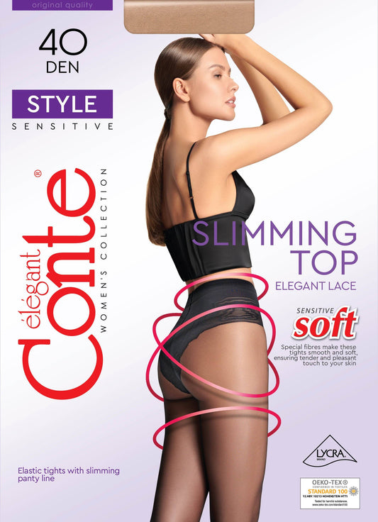Conte Slimfit 40 Den - Modelling Women's Tights With a Wide