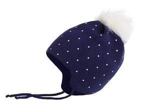 Conte/Esli Double knitted kids hat with fur pom-pom - For Girls (16С-96СП)