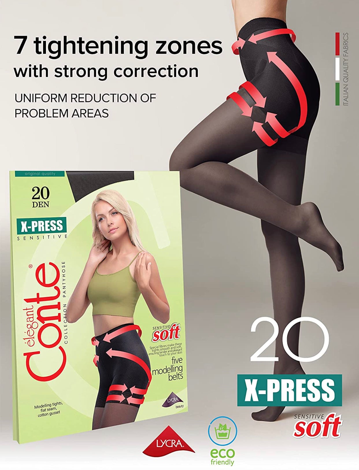 Conte X-Press Soft 20 Den - 5 Modelling Belts Control Top Women's Tights  (8С-66СП)